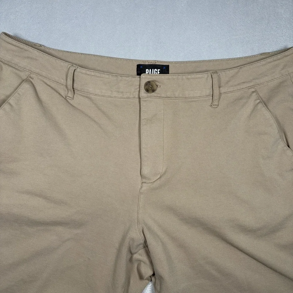 Paige Shorts Men's Size 38 Khaki Chino Stretch Flat Front